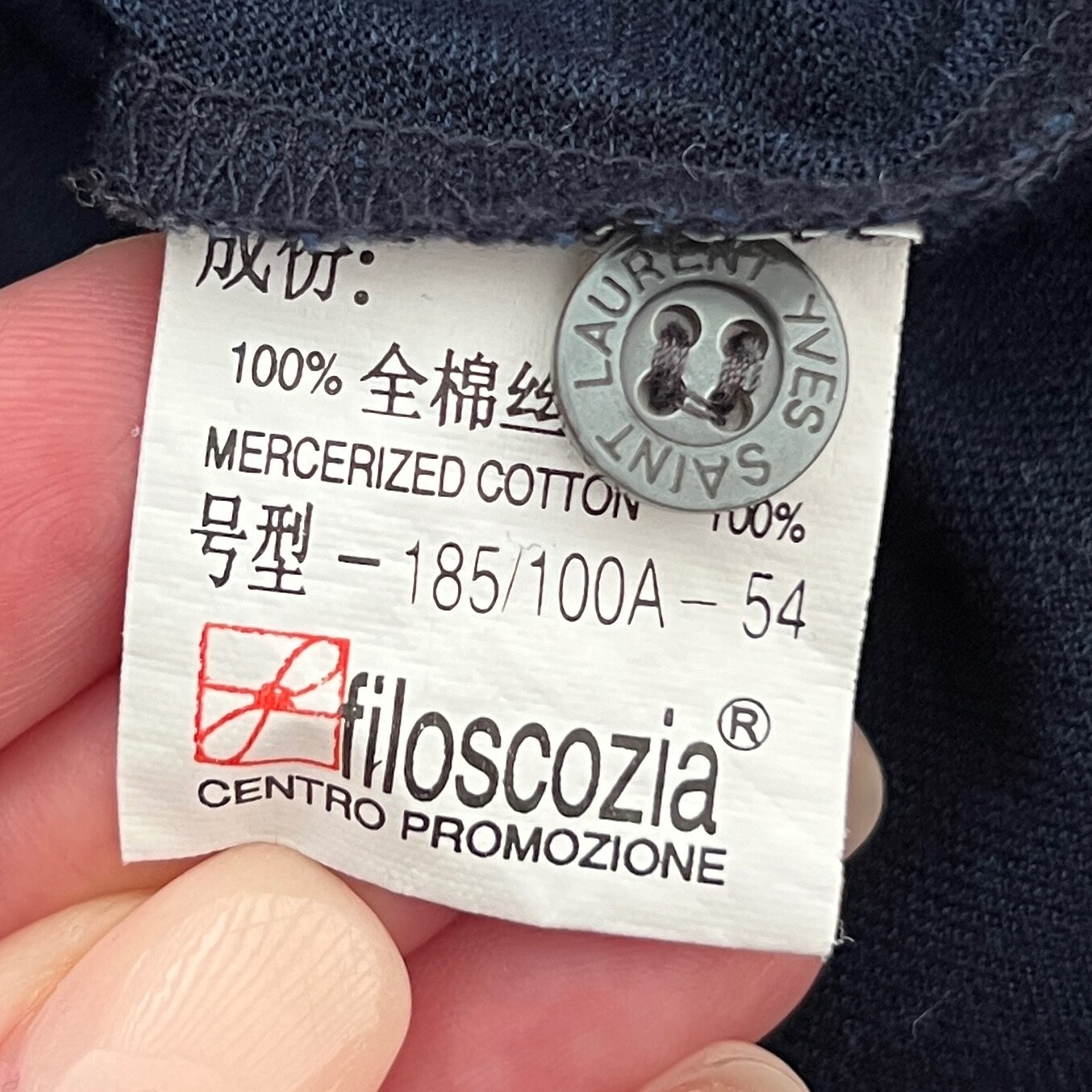 YSL YVES SAINT LAURENT maglia vintage POLO SHIRT blu maniche corte $649 54 XXL