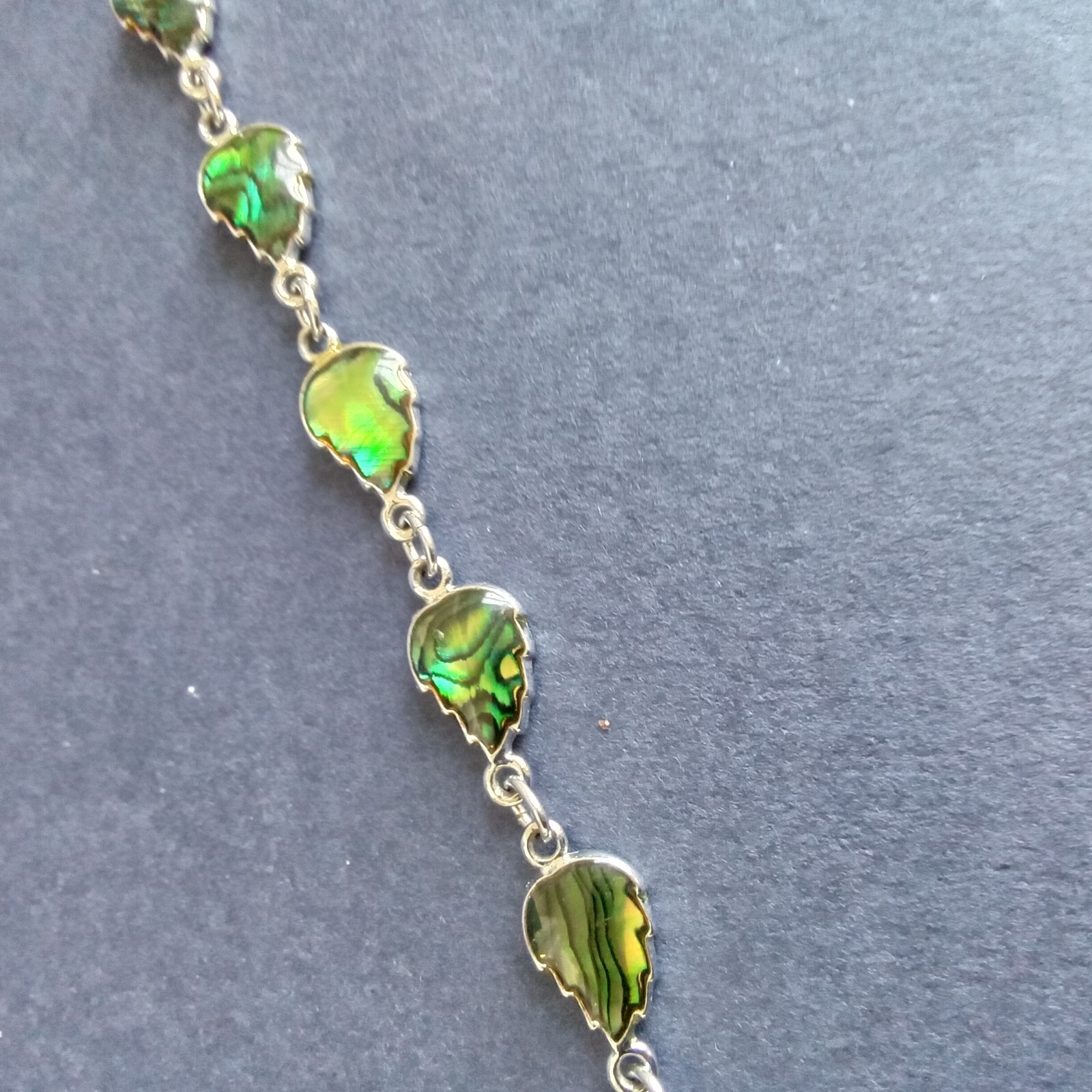 Silver Tone  Abalone Link Bracelet - image 4