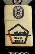 USS Arlington (LPD-24) Zippo MIB  "Never Forget" Brushed Brass