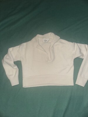 Wilfred Aritzia Clara Merino Wool Waist Sweater Matte Pearl Size 2XS