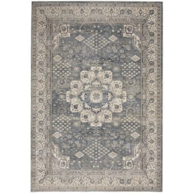 1.2m X 1.8m Grau Und Elfenbein Orientalisch Power Webstuhl Nicht Rutsch Bereich