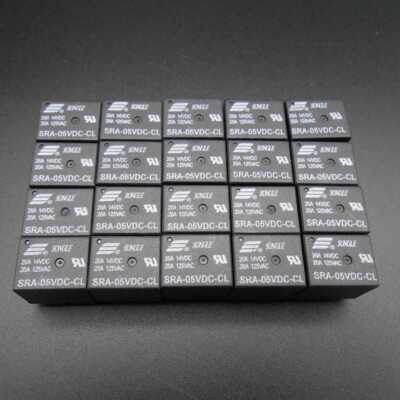 5 Stück SRA-05VDC-CL Relais 5V Spule, 20A PCB – SPDT Allzweckrelais (SRA-5VDC-CL)