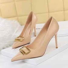 Decolte scarpe donna beige tacco 9 cm spillo e pelle sintetica CZ396