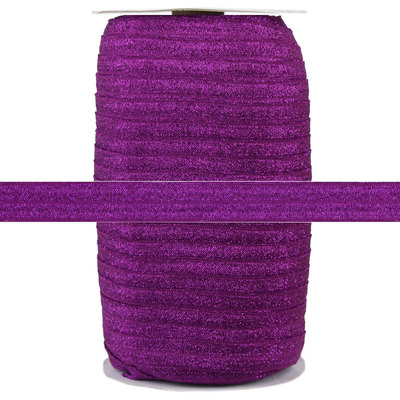 100 Yard Spool - Fold Over Elastic - Wine Glitter Fairy - 5/8in Wide - FOE
