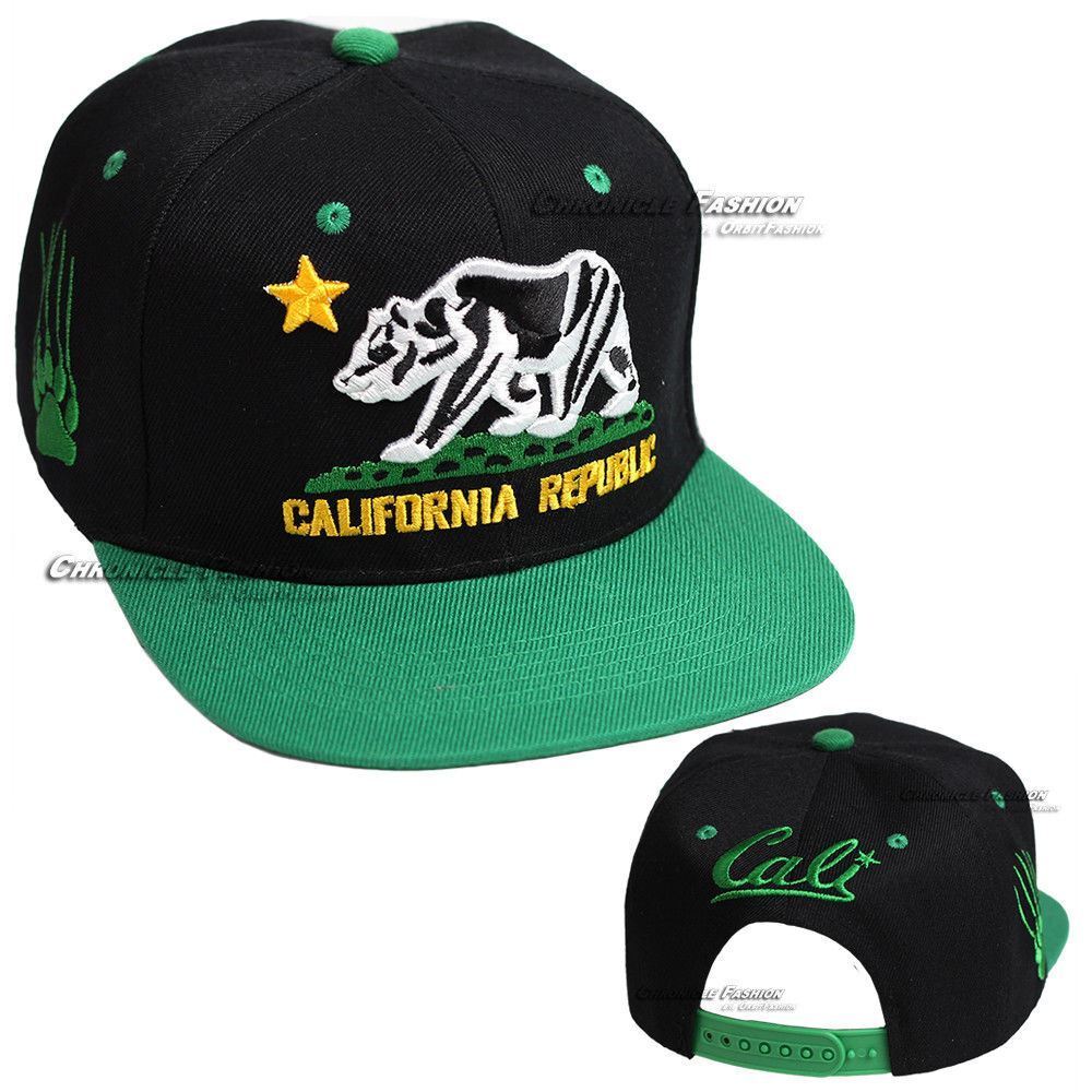 California Republic Baseball Cap Snapback Adjustable Hat Cali Hip Hop Flat Men