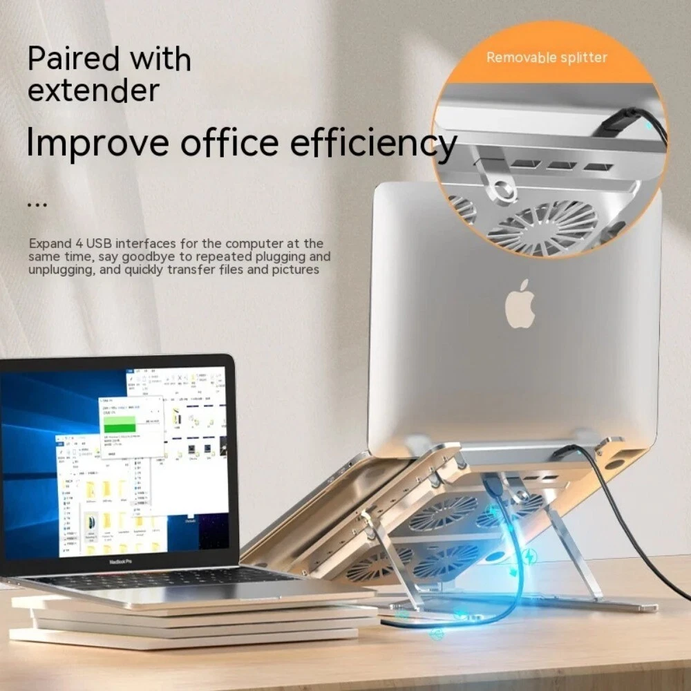 Laptop Stand with cooling fan Foldable lift Notebook holder aluminum alloy with
