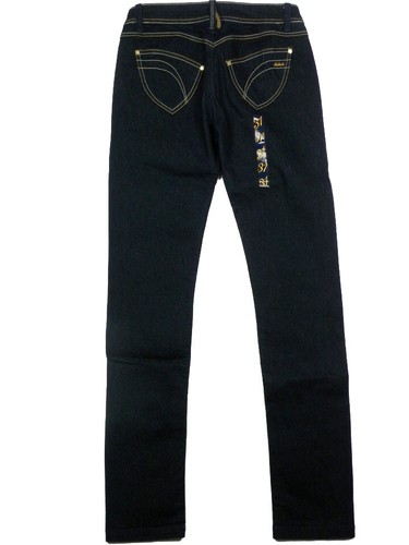 Jeans donna KILLAH Eke W 31 IT 44 Blu scuro Denim Elasticizzato Vita Bassa Slim - Picture 2 of 3