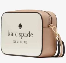 Kate Spade Oh Snap Ivory & Beige Leather Crossbody Bag KH756 Purse NWT $289