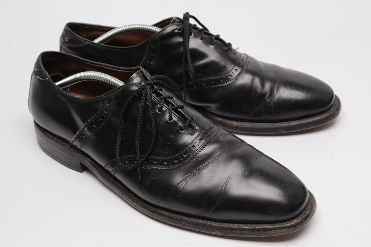 Allen Edmonds Polo Saddle Shoes Mens 12 D Black Calfskin Leather