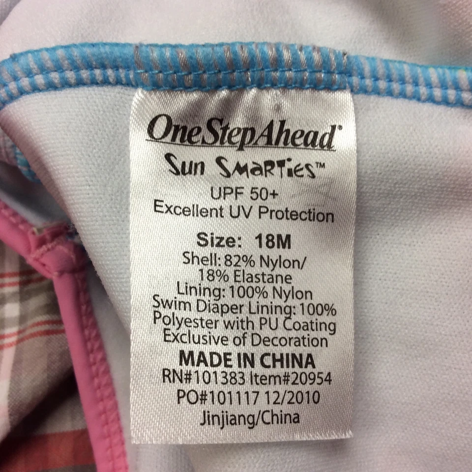 Traje de baño One Step Ahead bebé niña talla 18 meses UPF 50 azul multicolor 81 Foto 4 de 4