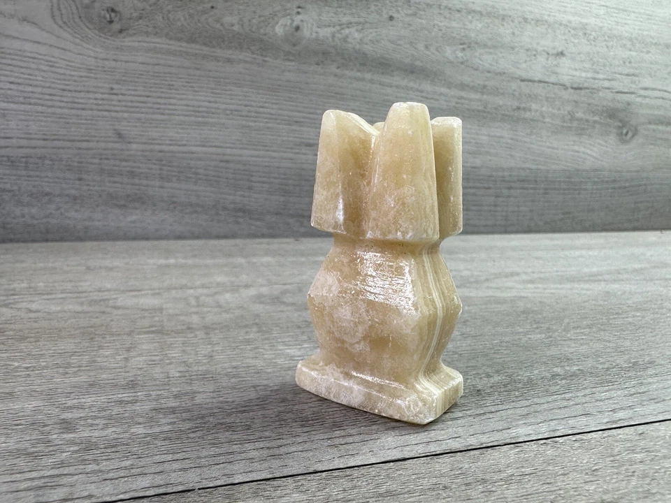 Lt. Brown White Marble / Onyx Stone Replacement Rook Chess Piece - Image 3 of 4