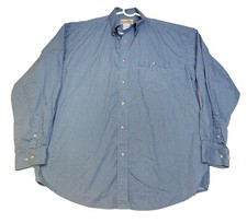 Wrangler 20X Men Large Blue White Spots Button Down Collared Dress Shirt
