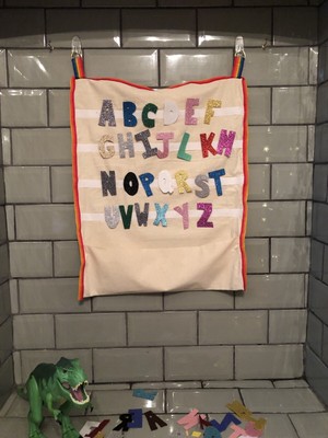 Montessori pädagogisches Alphabet Stoff Wandbrett Spielzeug