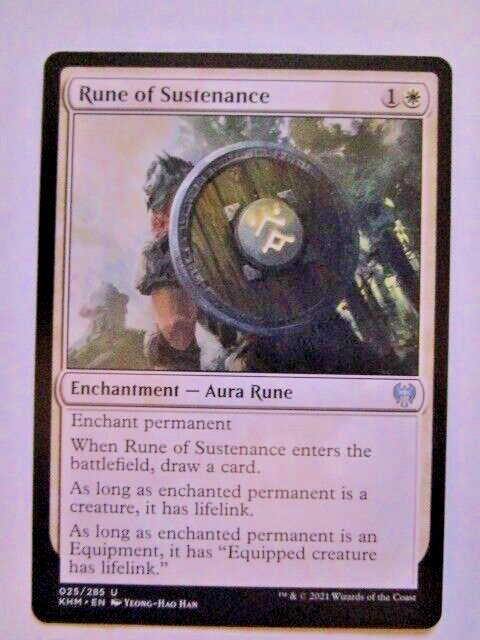 MTG Rune Of Sustenance 025/285 Uncommon Khm Kaldheim Near Mint Pack Fresh!! 