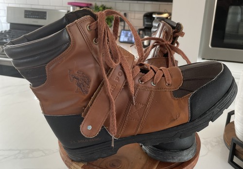 US Polo Assn brown Duck Boots Mens size 