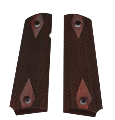 1911 GRIP ROSEWOOD DOUBLE DIAMOND COLT FACTORY TAKEOFF GRIPS AMBI CUT