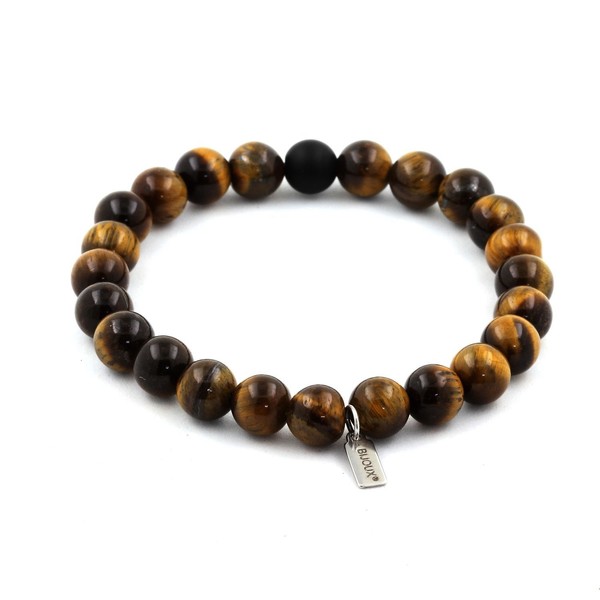 Mineralien Und Edelsteine. Armband Perlen Tigerauge + Mattes Schwarzes Onyx 8-image
