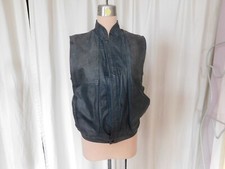 Vintage 80's Blue Leather Pants  Vest Neiman Marcus size 7/8 Y2K READ