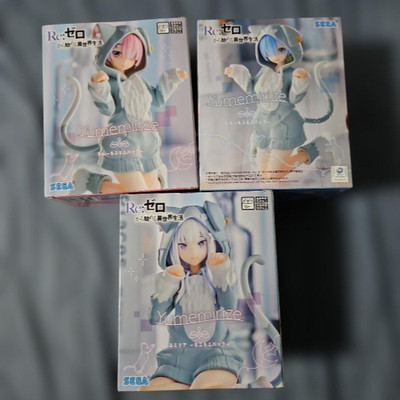 Re:Zero Yumemirize Fluffy Pack Figures Emilia Rem  Ram Set of 3