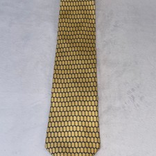 Tommy Hilfiger Men's Yellow Made in USA 100% Silk Necktie Vtg