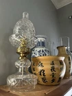 Vintage Waterford Crystal Hollywood Regency Style Hurricane Table Lamp
