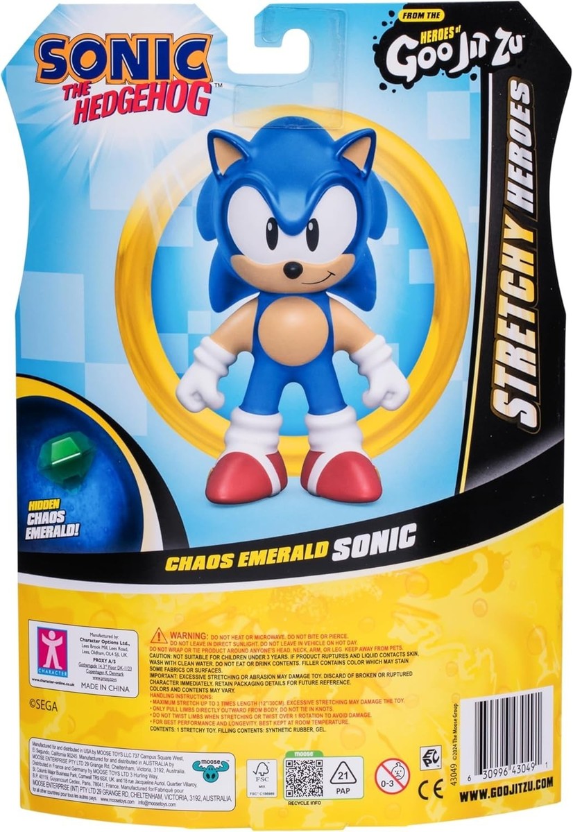Sonic Chaos Emerald Stretchy Figure - Fun 5” Hero for Play and