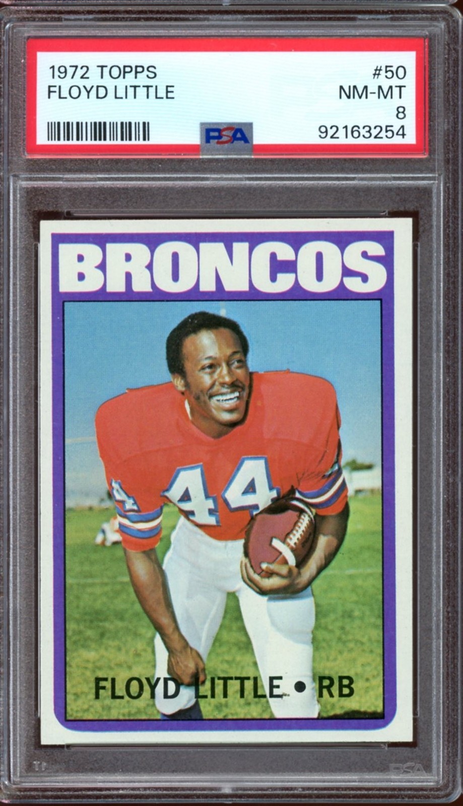 1972 Topps Football #50 Floyd Little PSA 8
