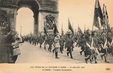 Postcard Paris Victory Parade Bastille Day July 14 1919 World War I History
