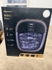 Homedics Bubble Bliss Deluxe Heated Foot Spa Bath with Massage Bubbles - Black
