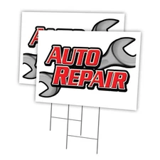 Auto Repair Multi-Pack of Yard Signs & Stake outdoor plastic coroplast window