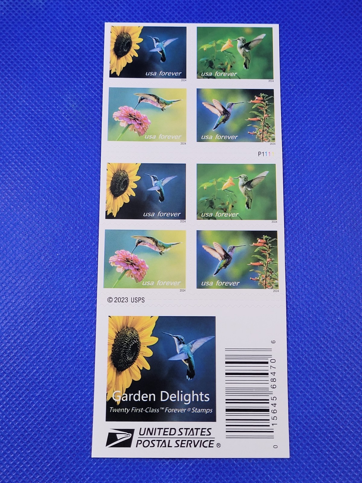 20 FOREVER FIRST CLASS LETTER STAMPS GARDEN DELIGHTS 2024 MNH BOOK HUMMINGBIRD 