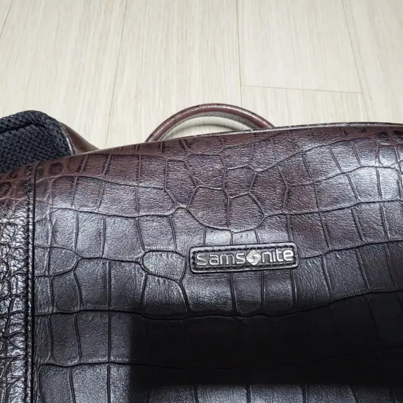 Samsonite Genuine Leather Backpack - Crocodile Pa… - image 5