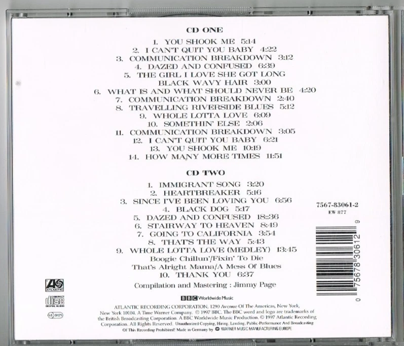 DO-CD - LED ZEPPELIN - BBC SESSIONS - german Press - Bild 3 von 3