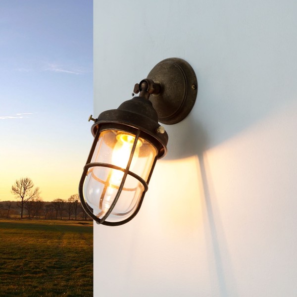 AußEnleuchte Haus Wandlampe Messing Antik Bronze Maritim Handarbeit Premium-image
