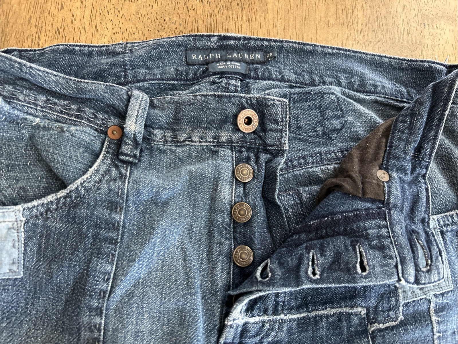 Ralph Lauren Indigo Patchwork Repaired Stitched D… - image 4