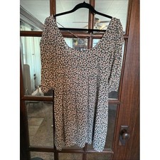 American Eagle Dark Green Daisy Floral Scoop Back Tassel Mini Dress Small Hippie