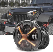 X-Style 7 Inch LED Headlights with Hi/Lo Beam, DRL and Amber Turn Signal 2PCS Br