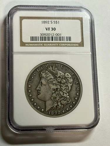 1892-S Morgan Silver Dollar NGC VF30 Nice Original Tough Date