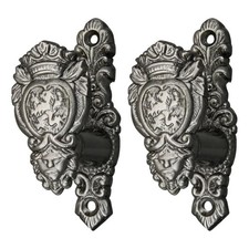 SZCO Antique Nickel Silver Rampant Lion Sword Hanger Wall Mount Gun Sw