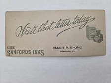vintage ALLEN M. SHOMO hamburg pa SANFORD'S INK advertising blotter