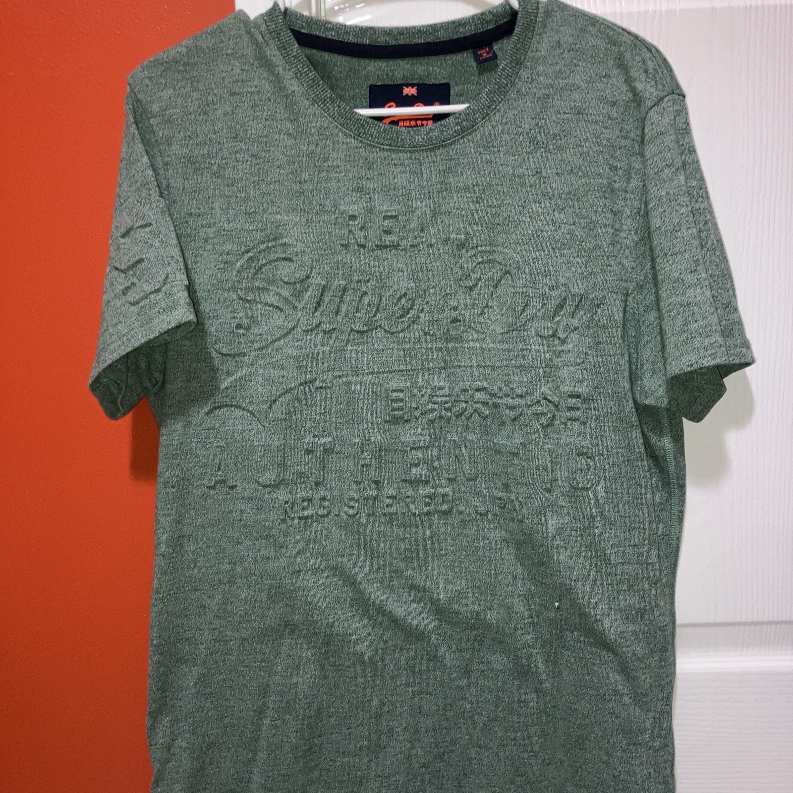 NEW Superdry Vintage Authentic Embossed T-Shirt Cloverfield Green BRITISH DESIGN