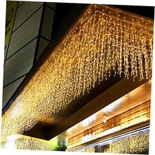 400 LED Outdoor Curtain Lights, 26.2FT x 3.3FT Curtain String Warm Whihte