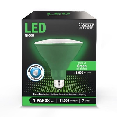 Feit Electric PAR38G10KLED/BX Green 120V 1400 lm. PAR38 E26 LED Bulb 120W