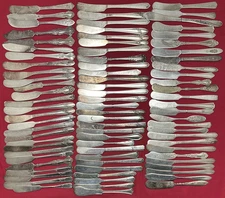 75 Pc  Antique to Vintage Silverplated FLAT BUTTER SPREADERS  Knives 5.5"-6.5"