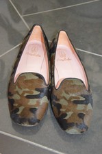 Pretty Loafers Damen Schuhe Halbschuh camouflage edel 39.5 Pferdefell echt Leder