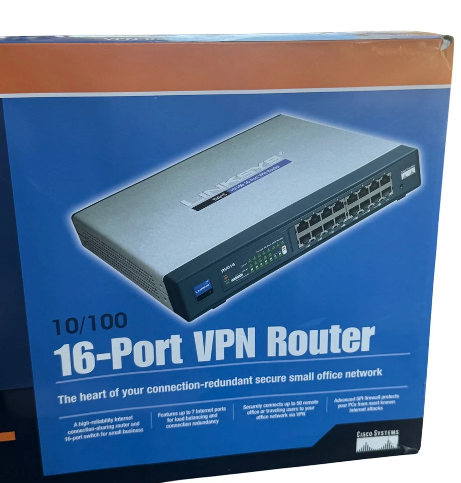 Linksys 16-Port VPN Router RV016 10/100 Wired Network Device - Image 2 of 4