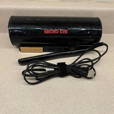 Micro Chi Flat Iron 5/8" with travel case Black Sparkles WORKS GREAT