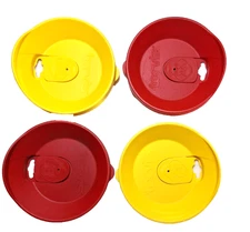 Lot Of 4 Tervis Tumbler 16oz Travel Lid with Slider in 2 RED 2 YELLOW