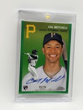 2023 Topps Chrome Platinum Green Refractor Auto RC Cal Mitchell Pirates /75