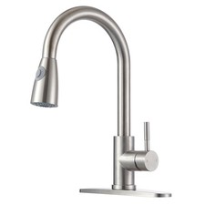 Kitchen Faucets with Pull Down Sprayer, Single Handle Stainless Steel Brushed...